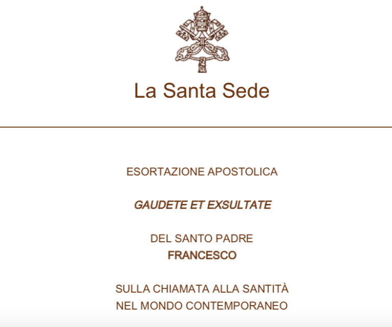 Gaudete et exsultate spunti di riflessione finali
